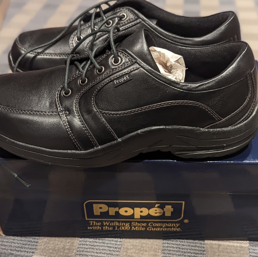 Propet leather black orthopedic walking shoes 9 5E